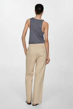 Pantalón algodón cintura elastizada de Mango en Pantalones para argentina