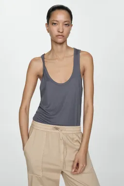 Pantalón algodón cintura elastizada de Mango en Pantalones para argentina