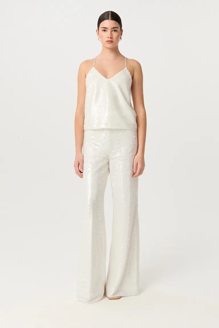 Top de lentejuelas con escote en V y breteles regulables para eventos y ocasiones especiales de Markova en Tops para argentina