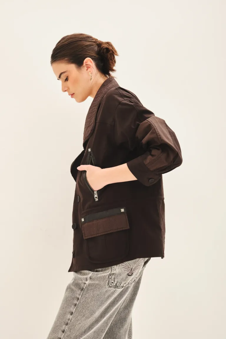 Chaqueta de diseño holgado con detalles prácticos y elegantes de Rapsodia en Chaquetas para argentina