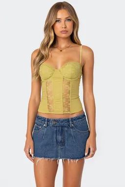 Corset avena con encaje de Edikted en Ropa Interior y Medias para argentina