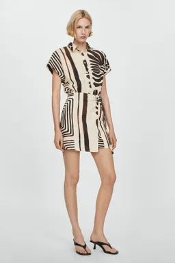 Vestido camisero cruzado estampado de Mango en Vestidos para argentina