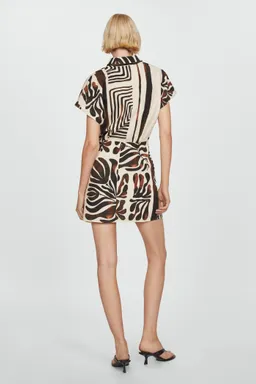 Vestido camisero cruzado estampado de Mango en Vestidos para argentina