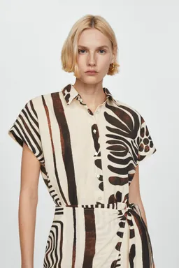 Vestido camisero cruzado estampado de Mango en Vestidos para argentina