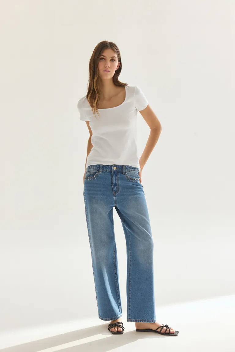 Pantalón vaquero recto y versátil para mujer de Akiabara en Pantalones para argentina