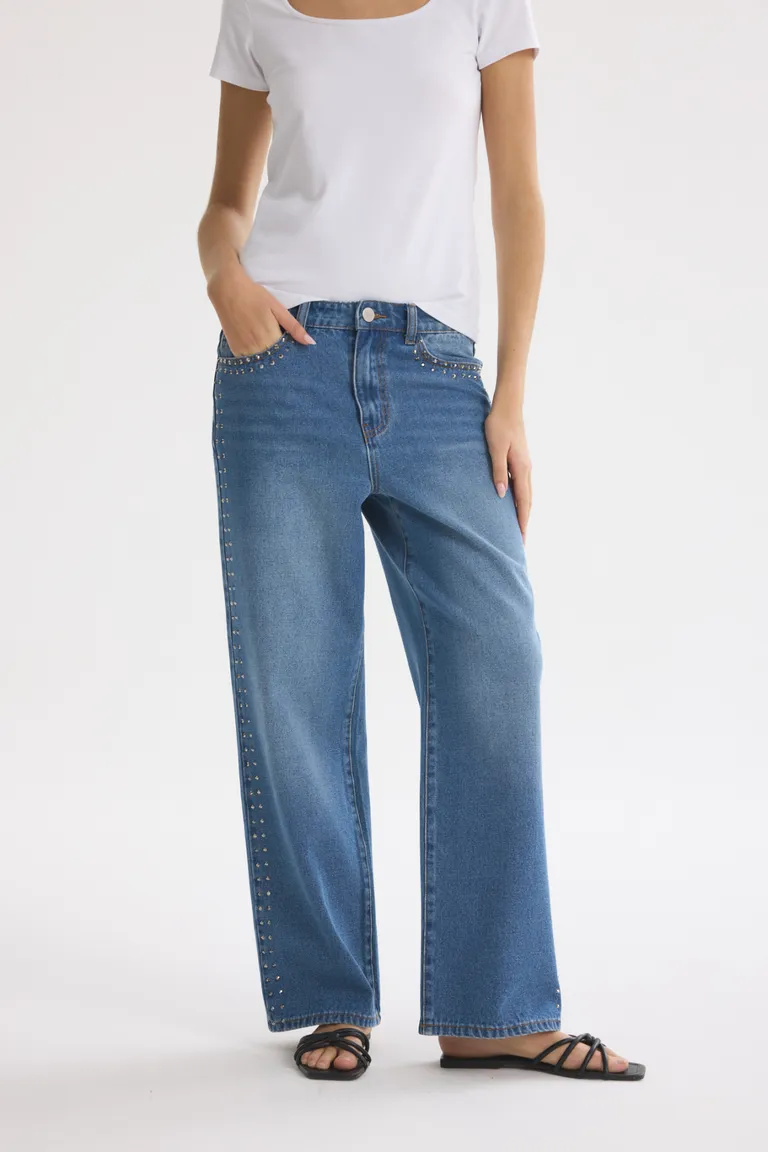 Pantalón vaquero recto y versátil para mujer de Akiabara en Pantalones para argentina