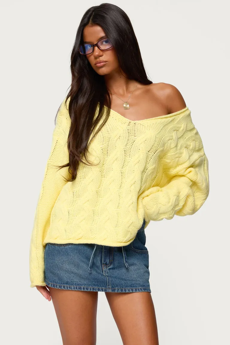 Sweater trenzado oversized inga de Edikted en Buzos y Sweaters para argentina