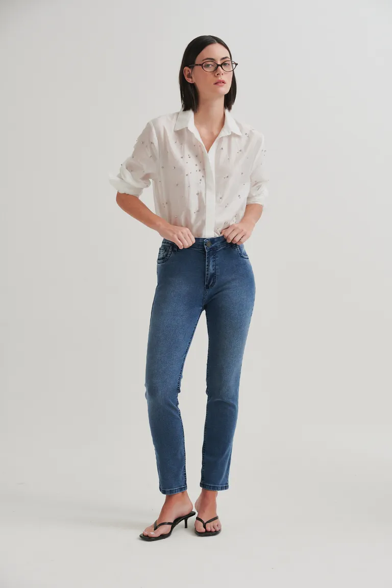 Pantalón jean de corte recto y diseño minimalista para un estilo pulido y casual de Sweet en Pantalones para argentina