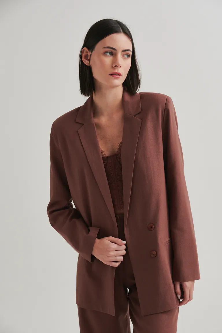 Blazer moris de lino forrado con diseño clásico y botones fantasía de Sweet en Blazers para argentina