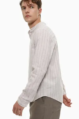 Camisa cuello mao lino algodón de Lefties en Camisas para argentina