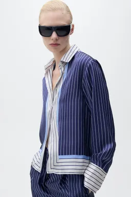 Camisa satinada rayas combinadas de Mango en Camisas para argentina