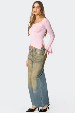 Top asimétrico rayna cuello drapeado de Edikted en Tops para argentina