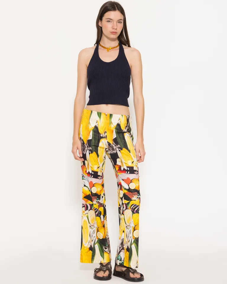 Top de punto negro con escote en V y espalda descubierta de Jazmin Chebar en Tops para argentina