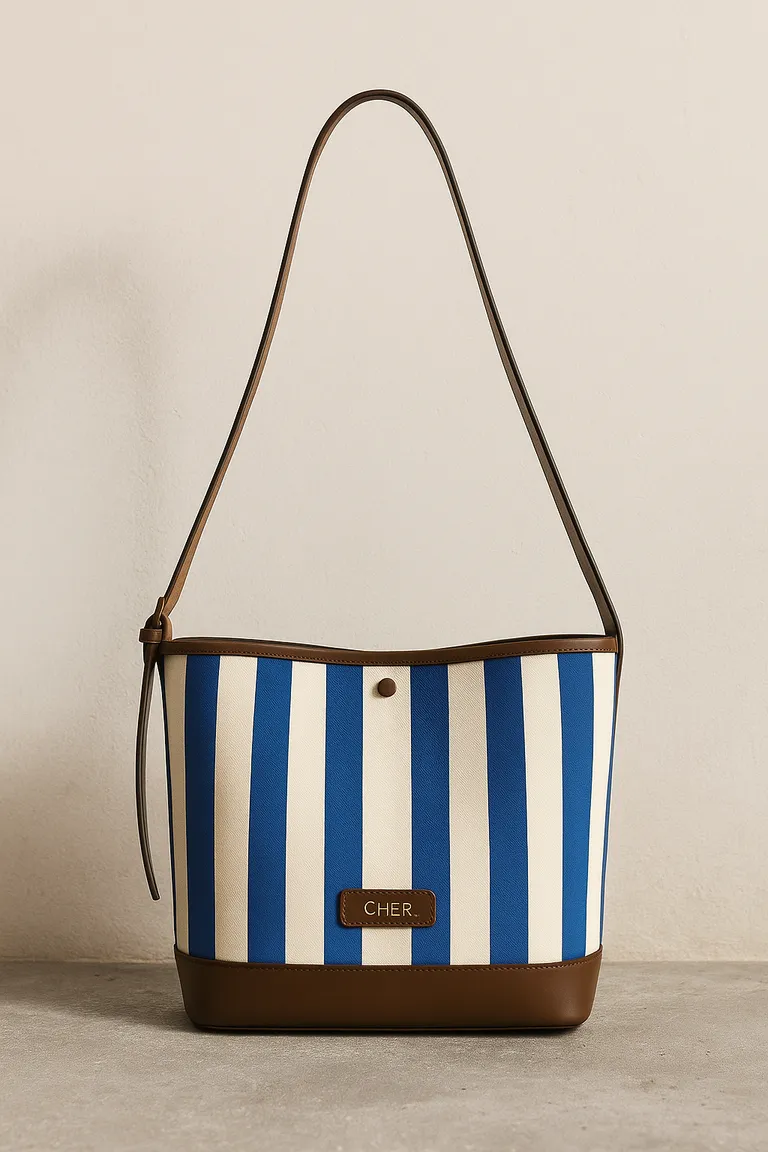 Cartera bicolor de tejido técnico y cuero, un accesorio elegante y funcional de Maria Cher en Bolsos y Carteras para argentina