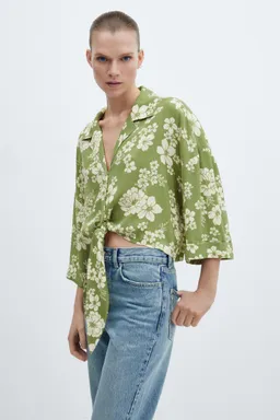 Camisa floral con nudo de Mango en Camisas para argentina