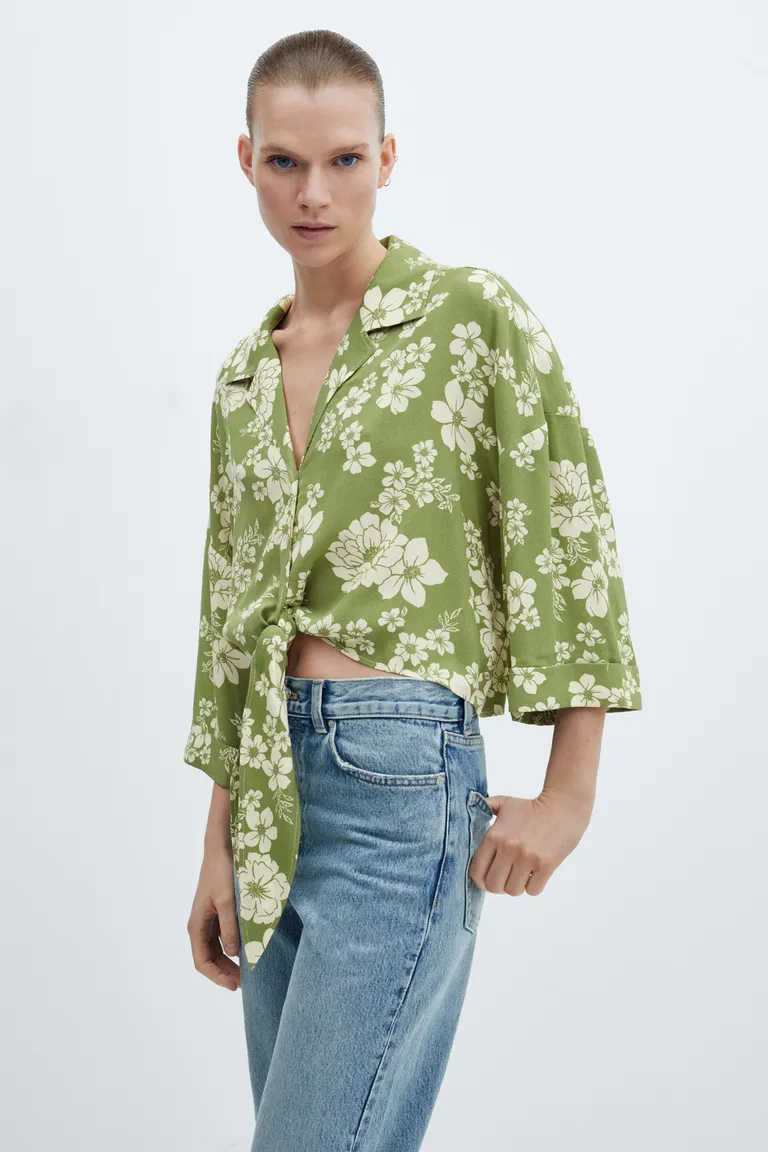 Camisa floral con nudo de Mango en Camisas para argentina