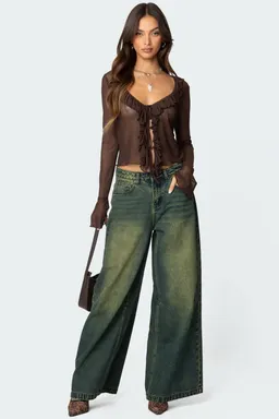 Top volados malla transparente de Edikted en Blusas para argentina