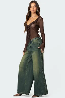 Top volados malla transparente de Edikted en Blusas para argentina