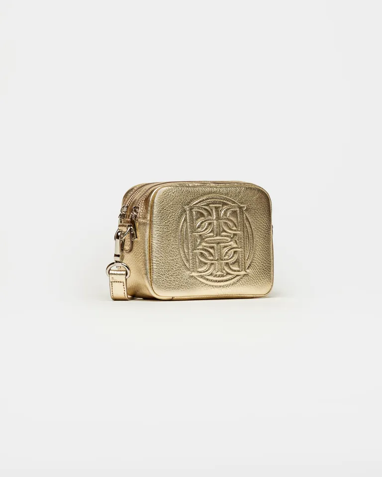 Bolso bandolera dorado metalizado para mujer, clásico y versátil de Prüne en Bolsos y Carteras para argentina