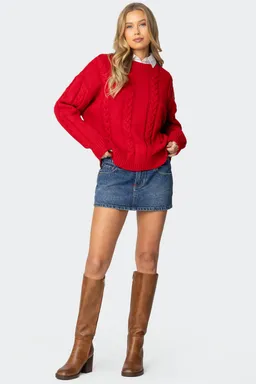 Minifalda denim bolsillo bordado de Edikted en Faldas para argentina