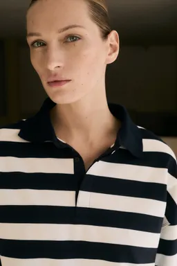 Buzo rayas cuello polo de Mango en Buzos y Sweaters para argentina