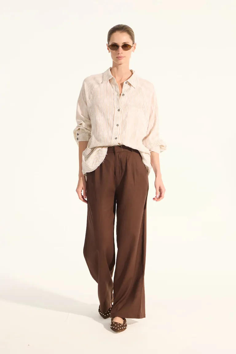 Camisa blanca rayada de corte holgado para mujer de Portsaid en Camisas para argentina