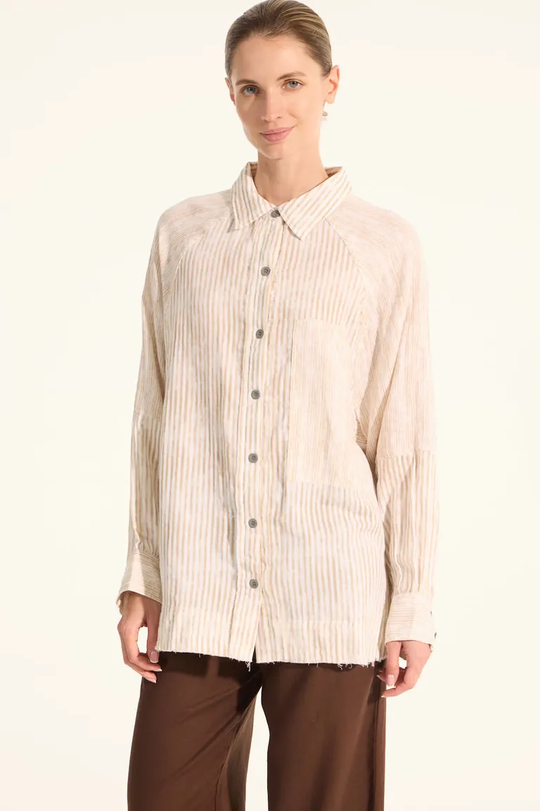 Camisa blanca rayada de corte holgado para mujer de Portsaid en Camisas para argentina