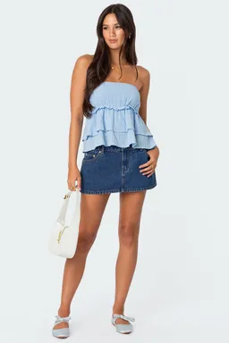 Top peplum strapless lino de Edikted en Tops para argentina
