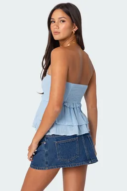 Top peplum strapless lino de Edikted en Tops para argentina