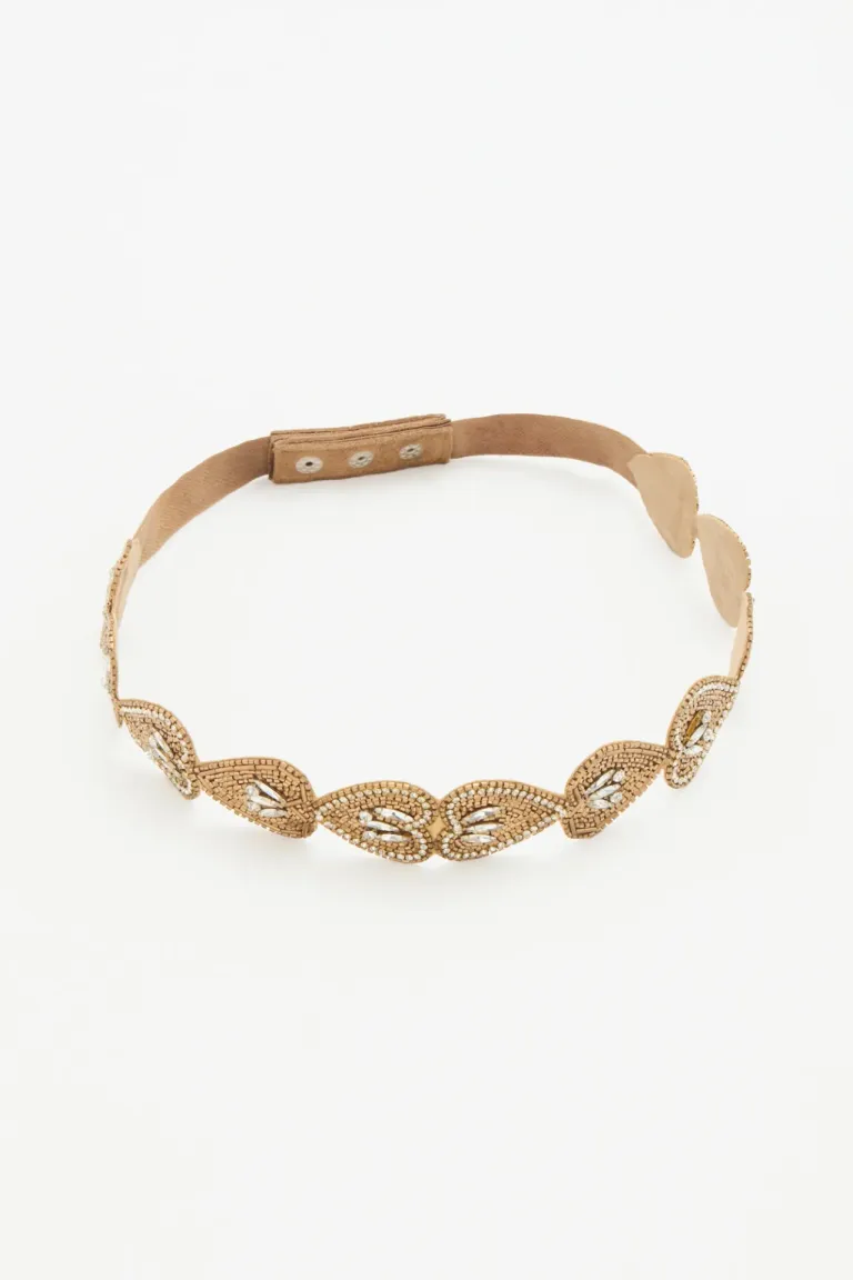 Cinturón elástico con diseño de corazones en cadena y detalles brillantes de Rapsodia en Cinturones para argentina