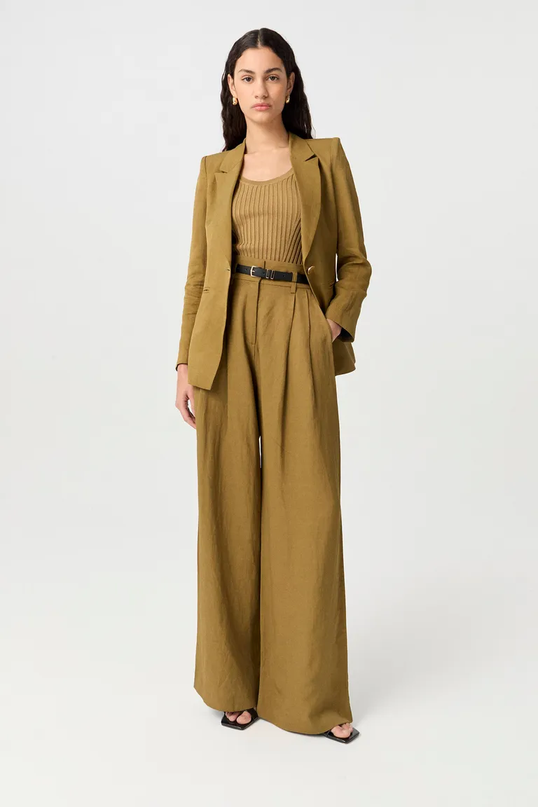 Blazer largo de sastrería viscosa, silueta entallada y manga larga de Markova en Blazers para argentina