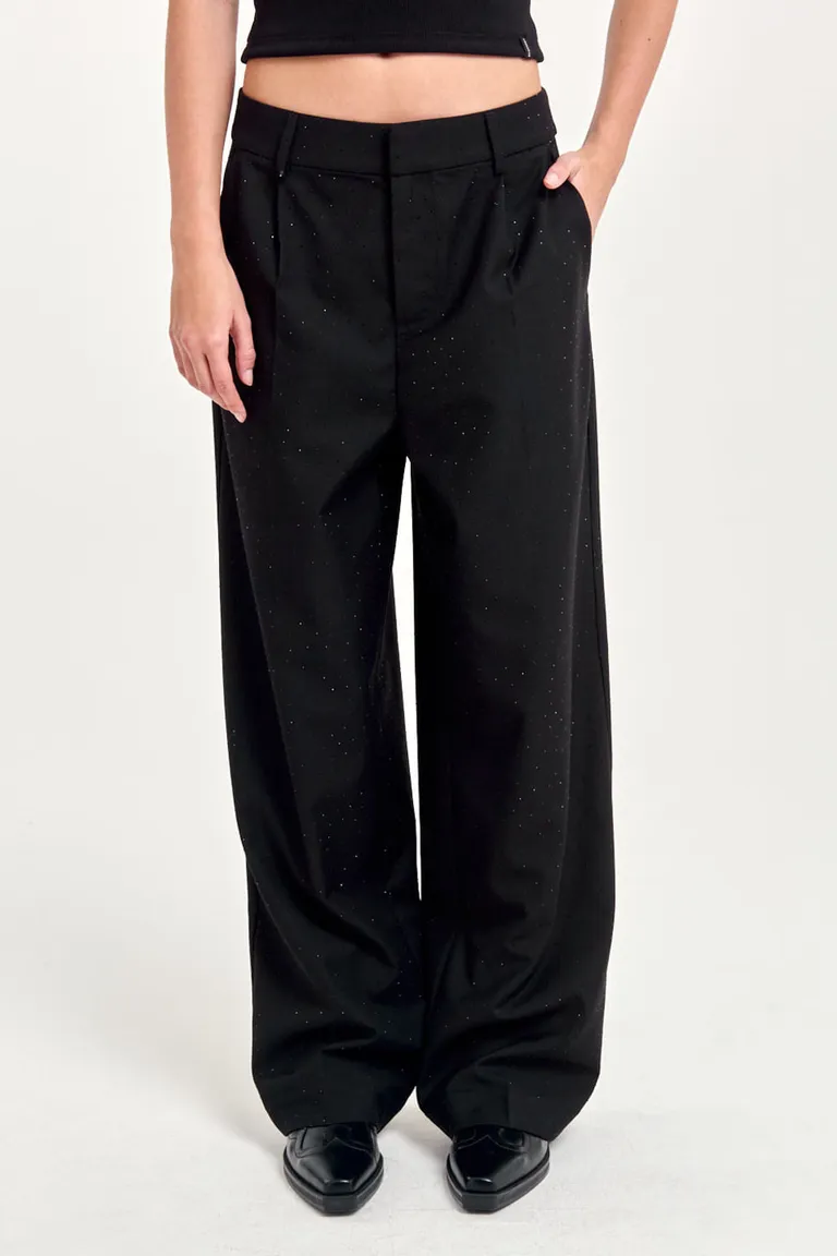 Pantalón de tiro medio de tela sastrera con brillo sutil de 47 Street en Pantalones para argentina