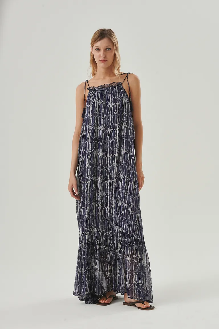 Vestido largo y elegante con estampado exclusivo y detalles bohemios de Sweet en Vestidos para argentina