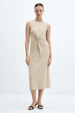 Vestido algodón con nudo de Mango en Vestidos para argentina