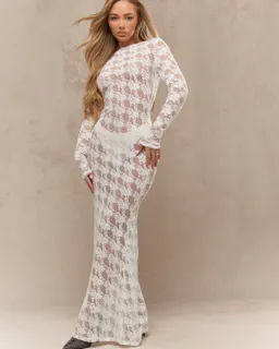 Vestido largo gasa encaje de Missguided en Vestidos para argentina