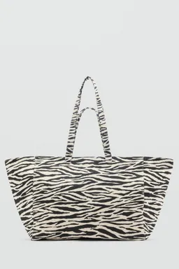 Bolso shopper algodón cebra de Mango en Bolsos y Carteras para argentina
