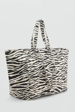 Bolso shopper algodón cebra de Mango en Bolsos y Carteras para argentina
