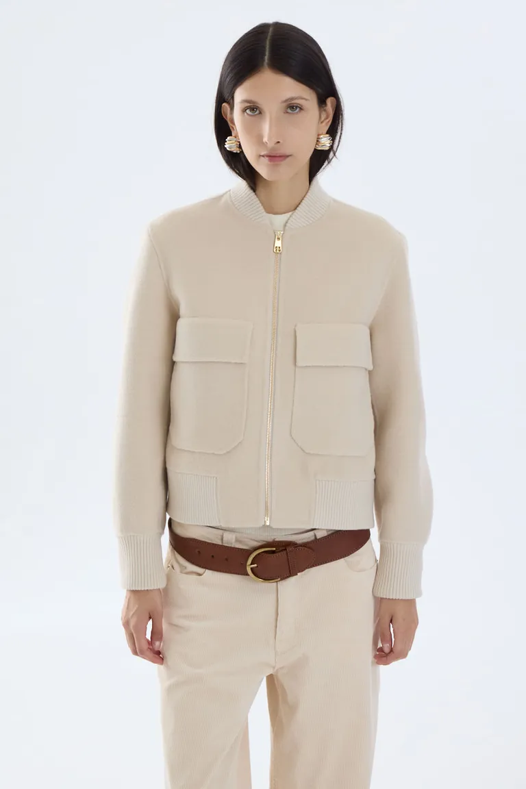 Chaqueta tipo bomber corta con bolsillos frontales y cierre a la vista de Portsaid en Chaquetas para argentina