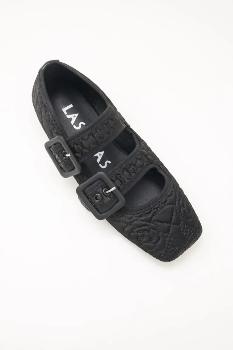 Ballerinas de satén con bordado decorativo y cierre de hebilla de Las Pepas en Ballerinas para argentina