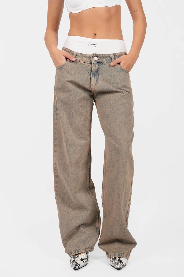 Pantalón de corte holgado y recto para mujer de Top White en Pantalones para argentina