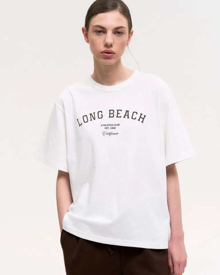 Remera oversized con estampa en relieve de Long Beach de Sky en Remeras para argentina