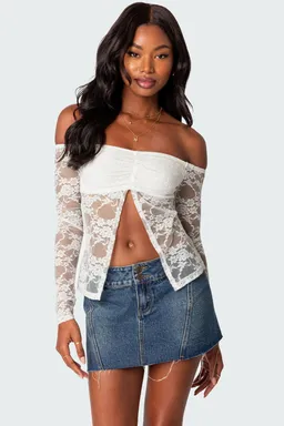Top odessa encaje dividido de Edikted en Blusas para argentina