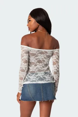 Top odessa encaje dividido de Edikted en Blusas para argentina