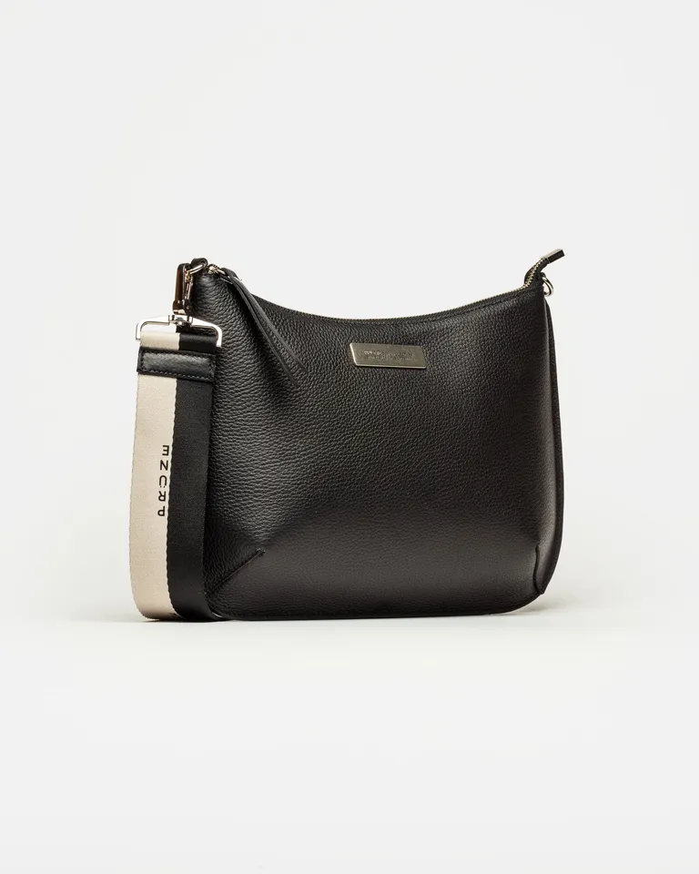 Bolso bandolera de cuero negro, diseño estructurado y versátil para el día a día de Prüne en Bolsos y Carteras para argentina