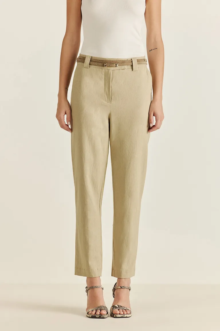 Pantalón de lino de corte relajado para mujer de Tucci en Pantalones para argentina