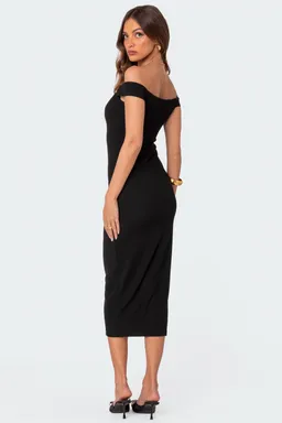 Vestido midi kyla escote bardot de Edikted en Vestidos para argentina