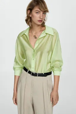 Camisa lyocell satinada de Mango en Camisas para argentina