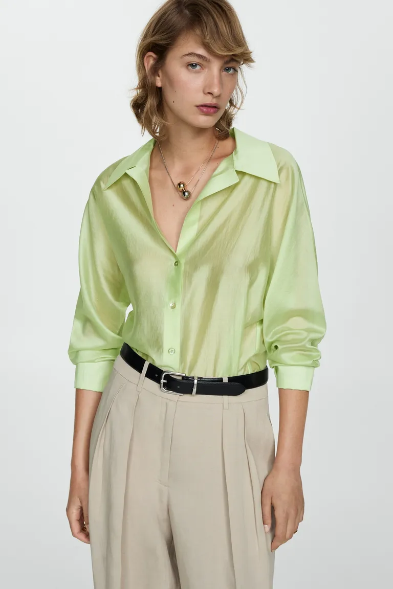 Camisa lyocell satinada de Mango en Camisas para argentina