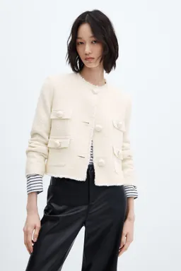 Chaqueta tweed con bolsillos de Mango en Chaquetas para argentina