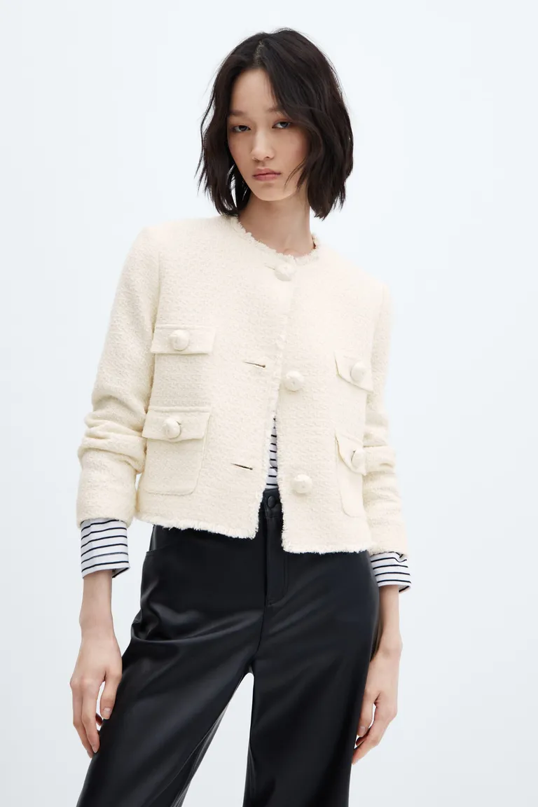 Chaqueta tweed con bolsillos de Mango en Chaquetas para argentina